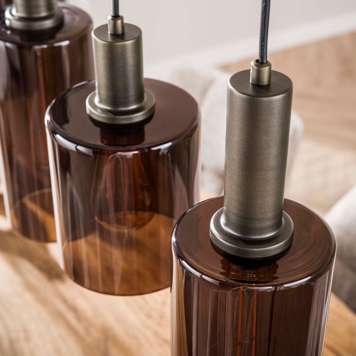 Industrielle Hängelampe 6-flammig Sienna braun 118 cm