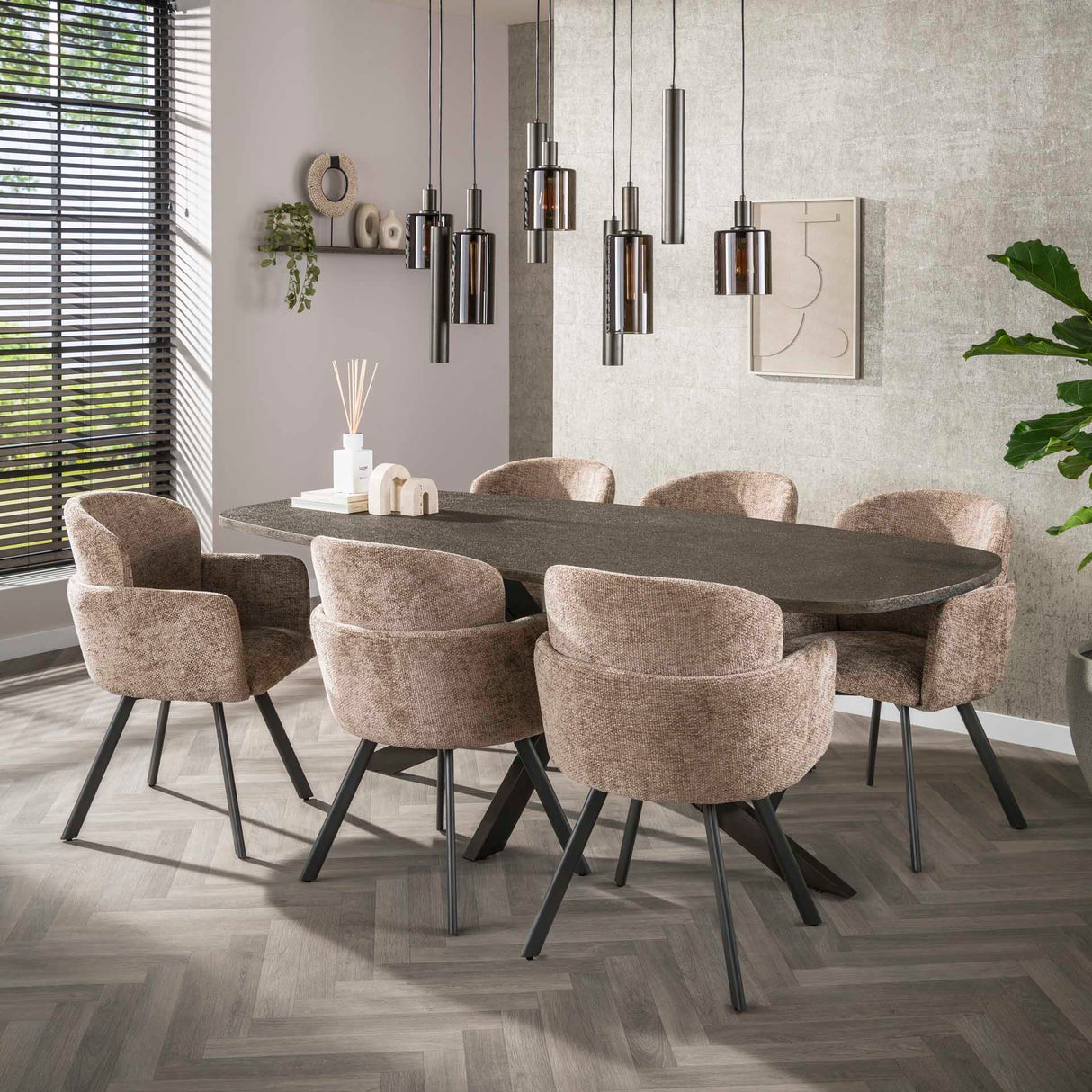 Aureo Pendelleuchte 9-Licht Sienna Braun