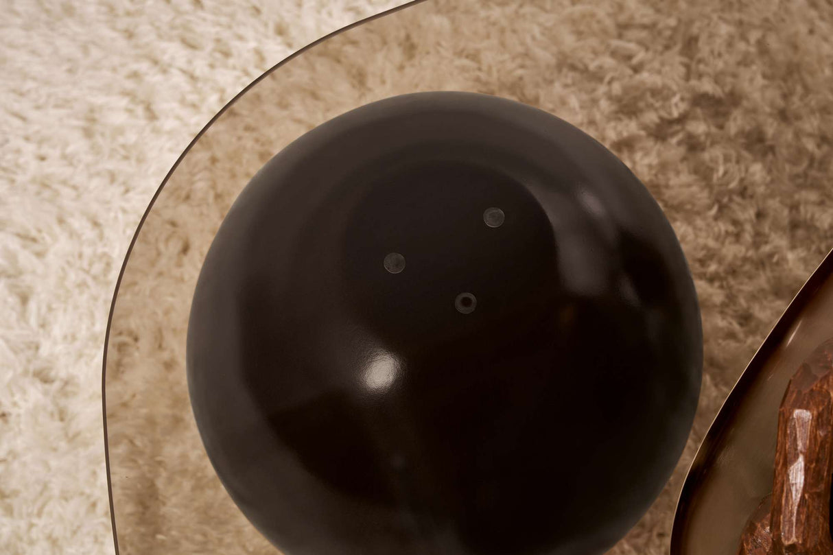 Evara Couchtisch 118x75x30 cm Schwarz Bronze Gehärtetes Glas Black Bronze Tempered Glass