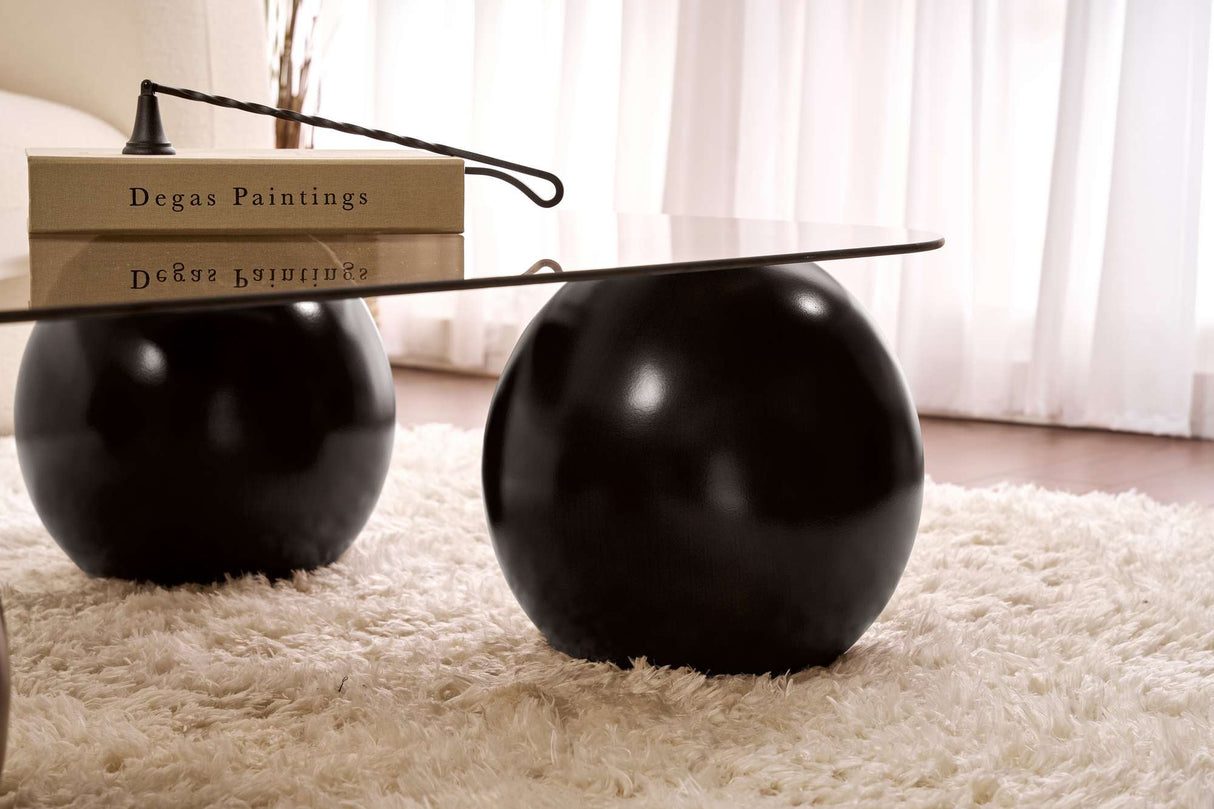 Evara Couchtisch 118x75x30 cm Schwarz Bronze Gehärtetes Glas Black Bronze Tempered Glass