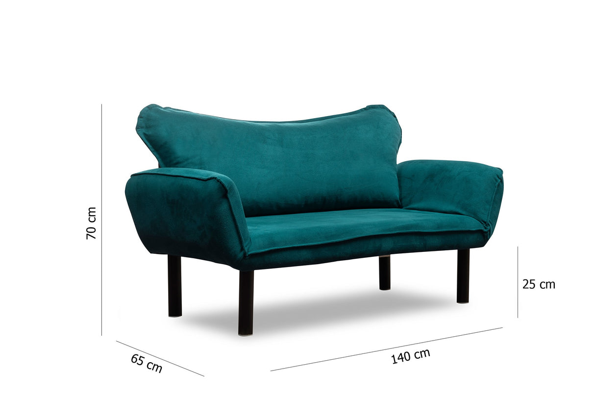 2-Sitzer Schlafsofa Chatto Petrolblau