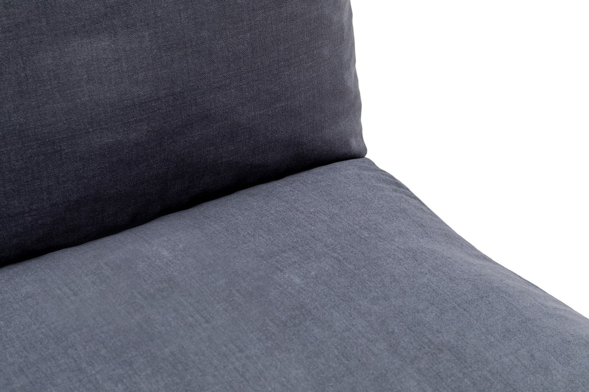 Schlafsofa Japandi-Zweisitzer aus grauem Stoff – niedrige Rückenlehne und verstellbar – Taida