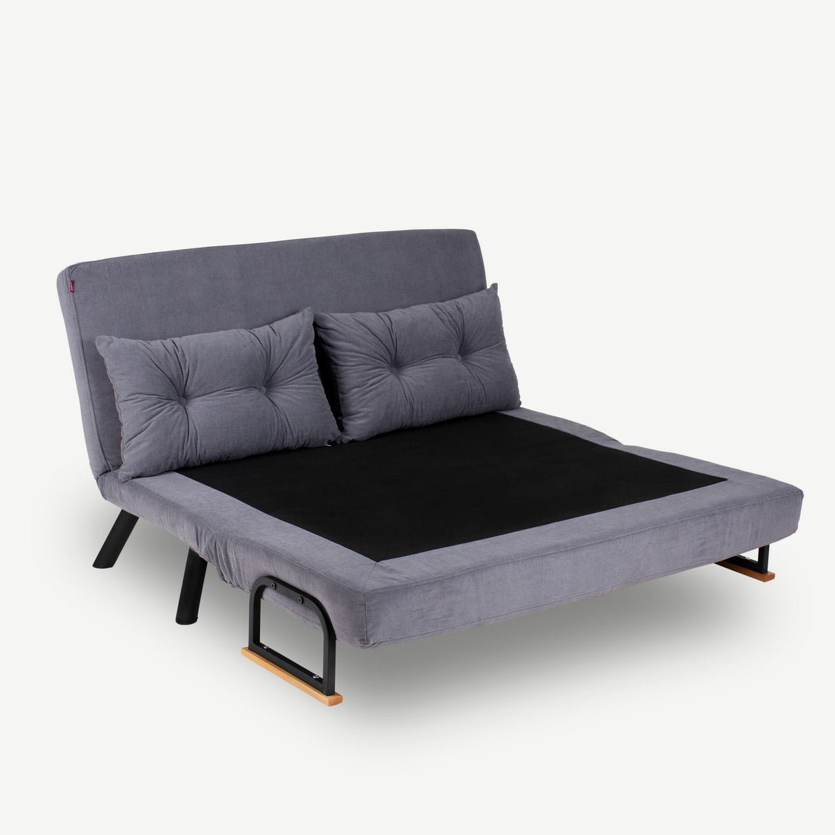 Schlafsofa 2-Sitzer aus graphitgrauem Stoff - Sando