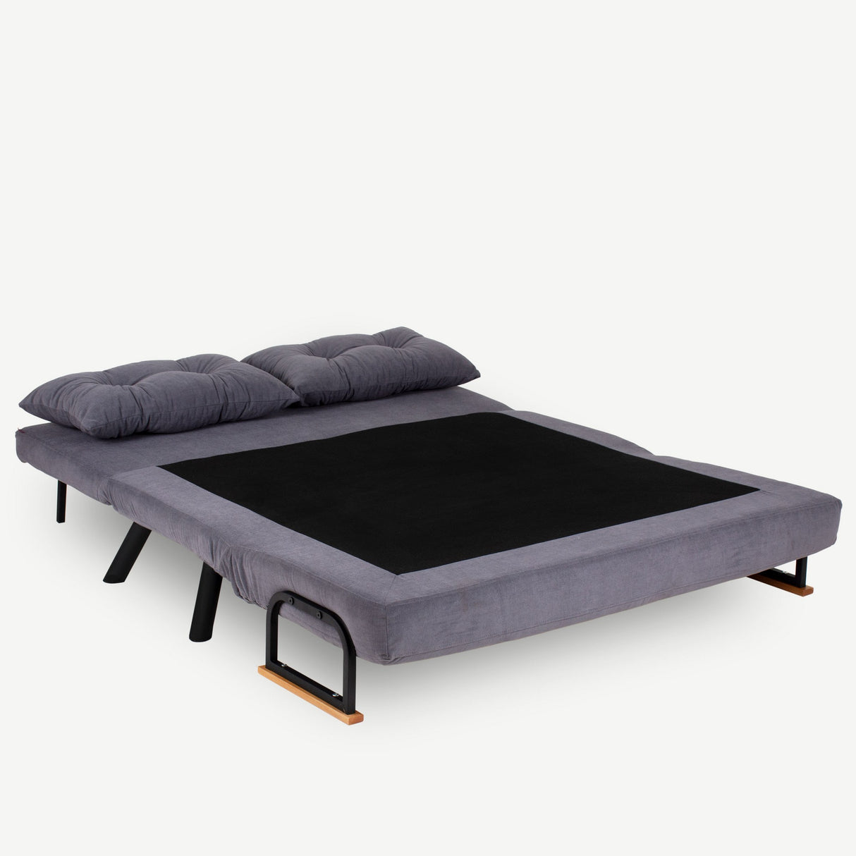Schlafsofa 2-Sitzer aus graphitgrauem Stoff - Sando