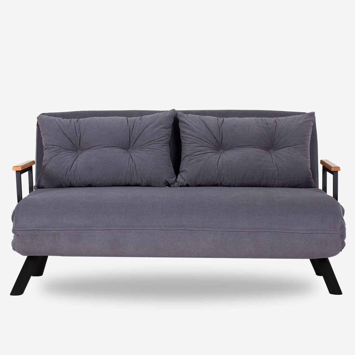 Schlafsofa 2-Sitzer aus graphitgrauem Stoff - Sando