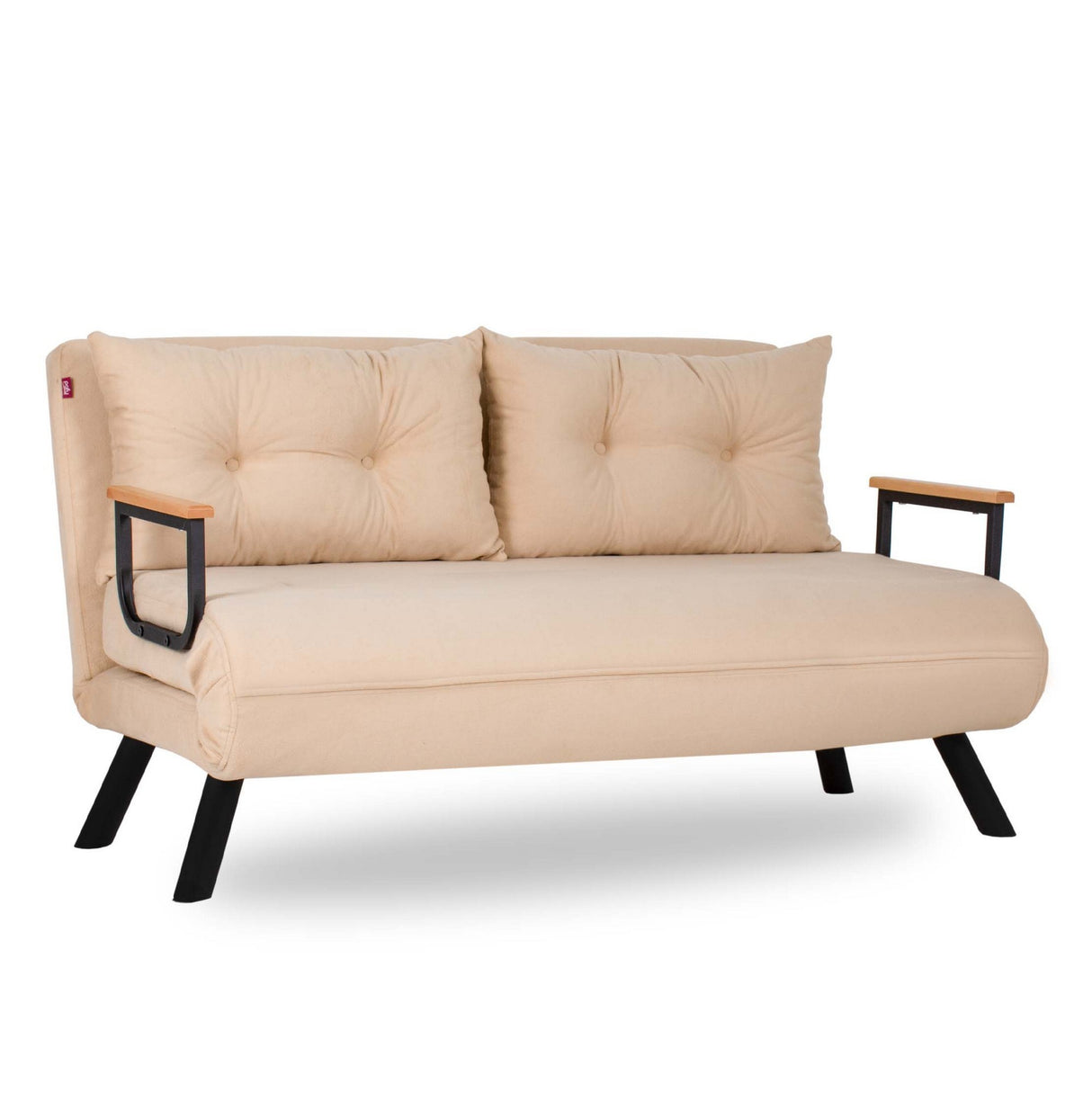 Schlafsofa 3-Sitzer aus cremefarbenem Stoff - Sando