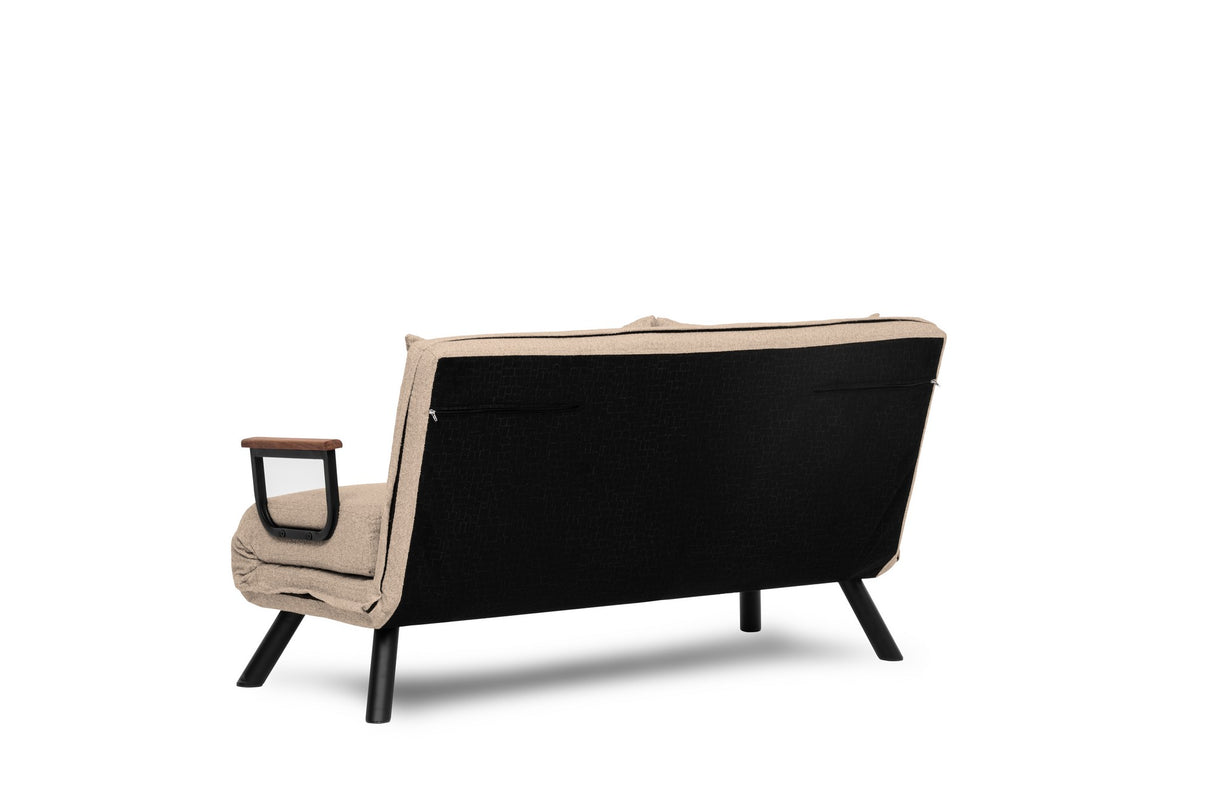 Schlafsofa 3-Sitzer aus cremefarbenem Stoff - Sando
