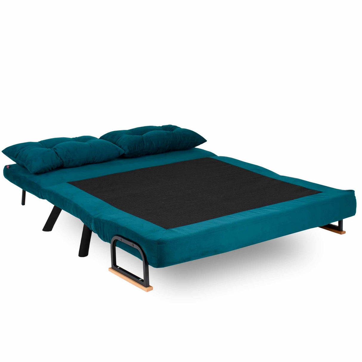 Schlafsofa 2-Sitzer aus Stoff in Petrolblau – Sando
