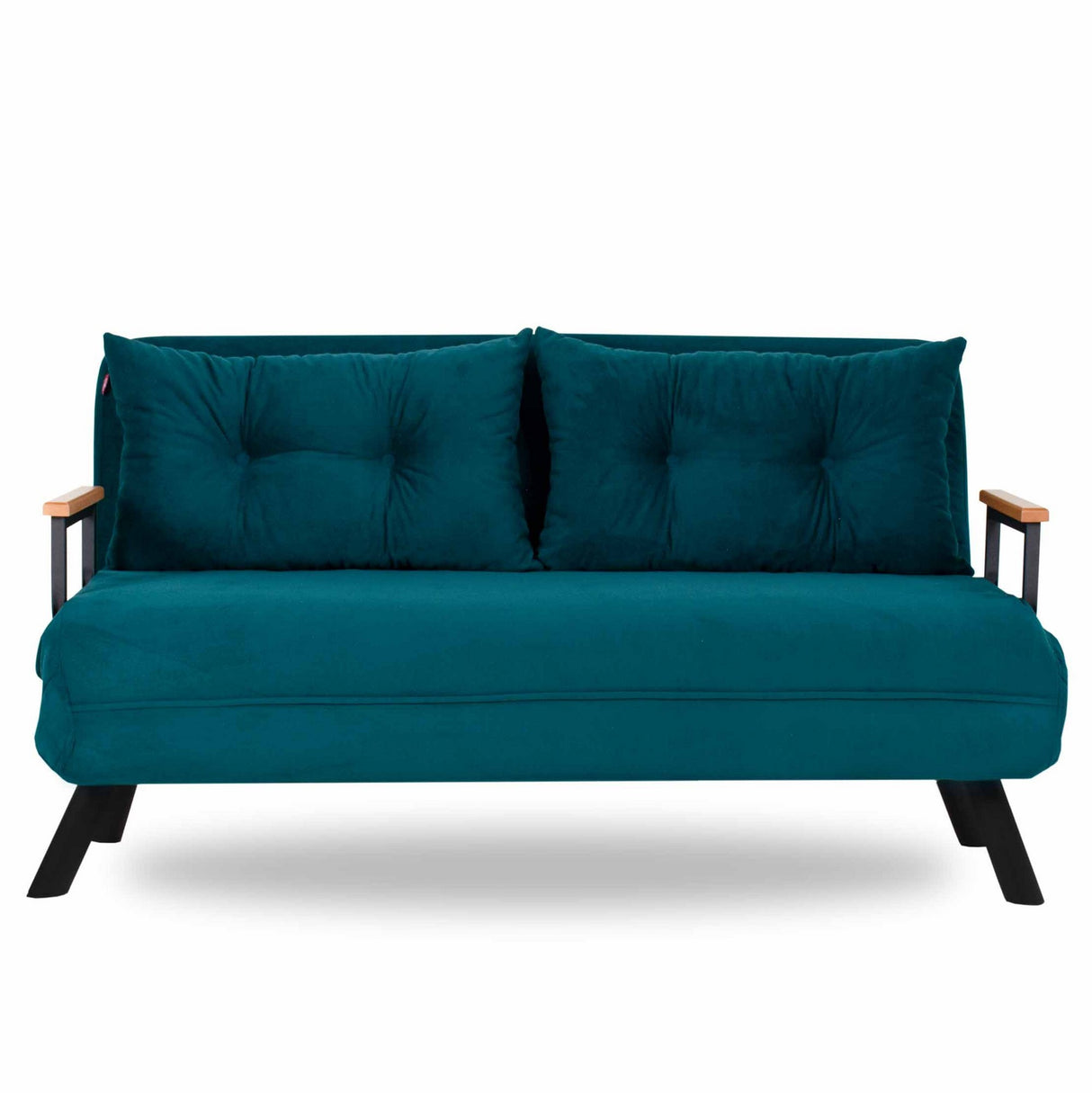 Schlafsofa 2-Sitzer aus Stoff in Petrolblau – Sando