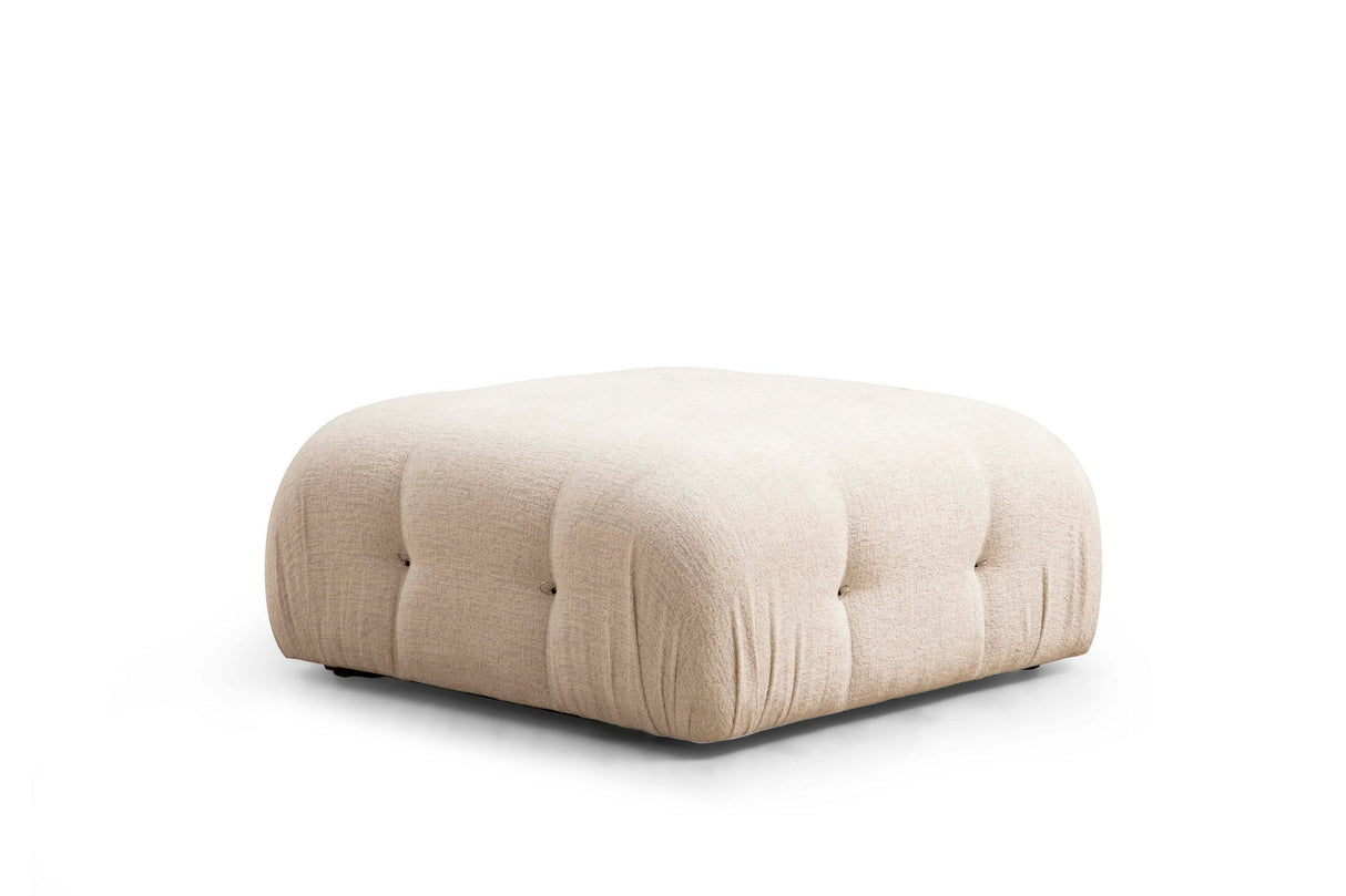 Modulares XXL-Ecksofa Bubble mit Hocker - Creme
