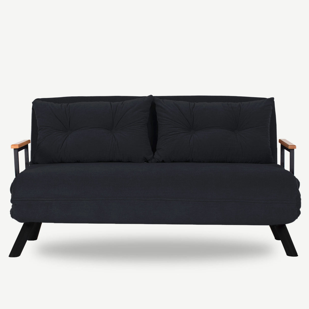 Schlafsofa 2-Sitzer aus schwarzem Stoff - Sando