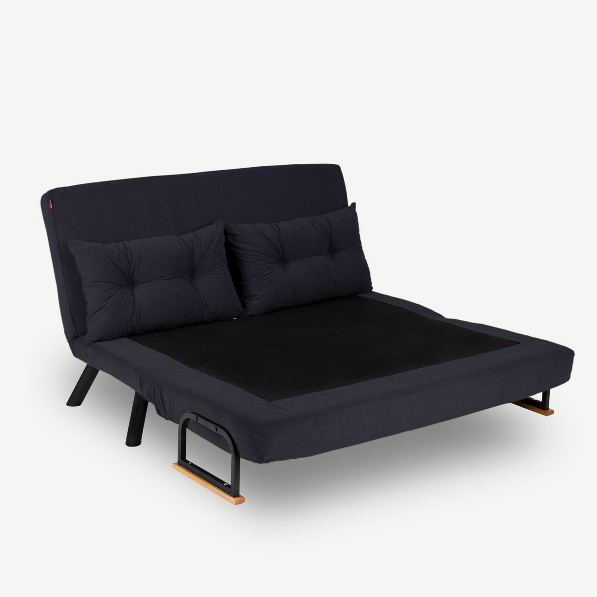 Schlafsofa 2-Sitzer aus schwarzem Stoff - Sando