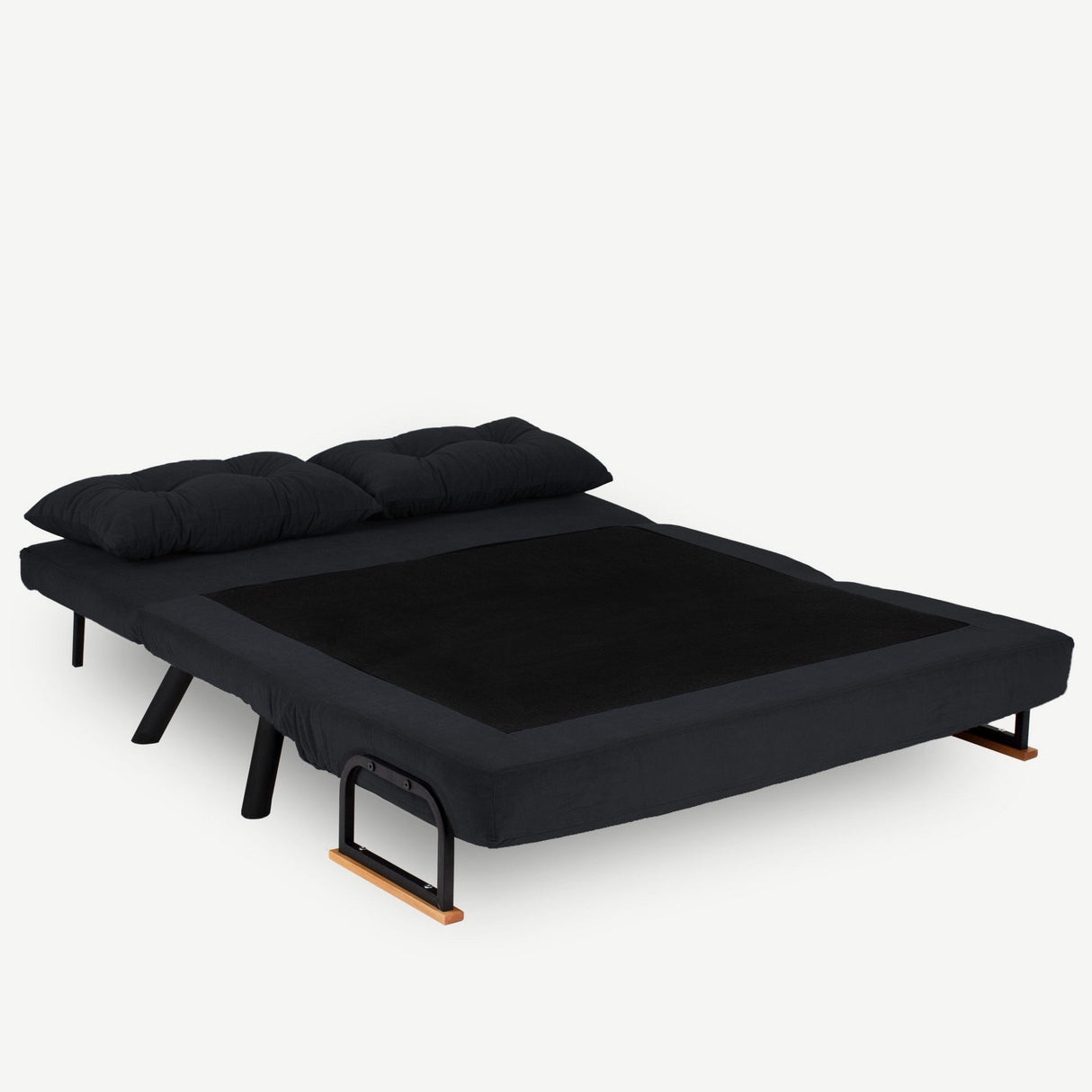 Schlafsofa 2-Sitzer aus schwarzem Stoff - Sando