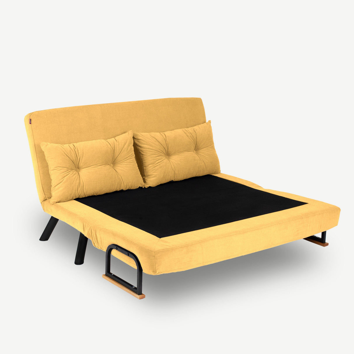Schlafsofa 2-Sitzer aus ockergelbem Stoff - Sando