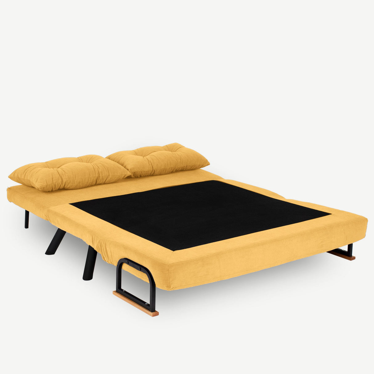 Schlafsofa 2-Sitzer aus ockergelbem Stoff - Sando
