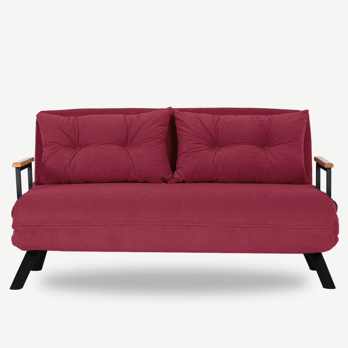 Schlafsofa 2-Sitzer aus rotem Stoff - Sando