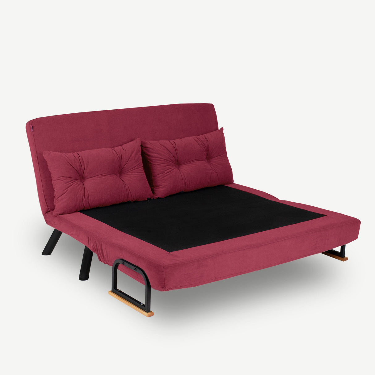 Schlafsofa 2-Sitzer aus rotem Stoff - Sando