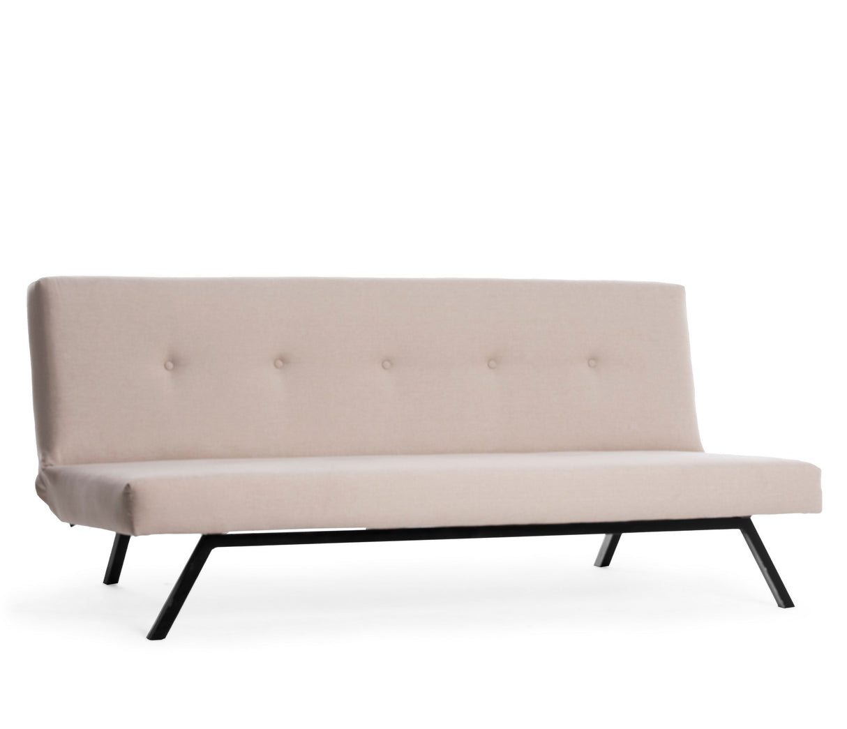 Schlafsofa Zoly 3-Sitzer aus cremefarbenem Stoff – 180 cm – ohne Armlehnen – Zoly