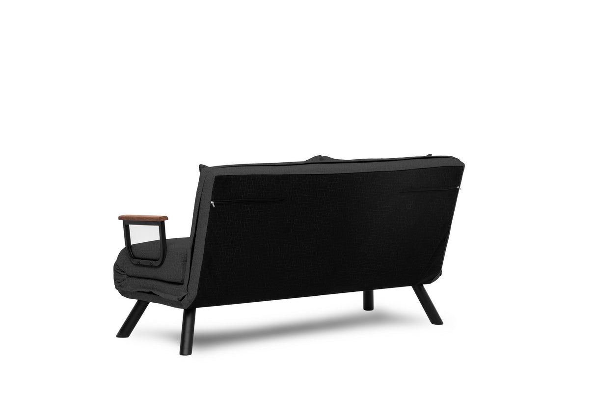 Schlafsofa anthrazitfarbener 2-Sitzer-Stoff - Sando
