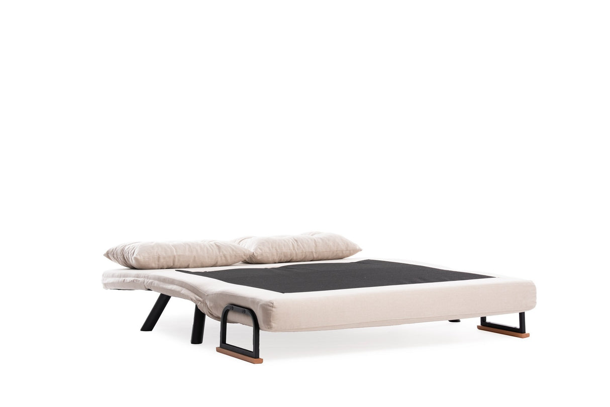 Schlafsofa Beiger Leinenstoff für 2 Personen – Sando