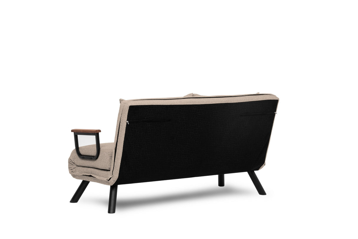 Schlafsofa Beiger Leinenstoff für 2 Personen – Sando