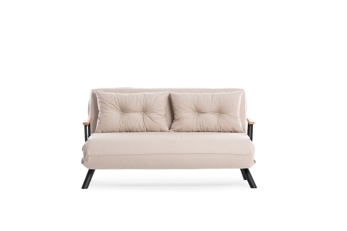Schlafsofa Beiger Leinenstoff für 2 Personen – Sando