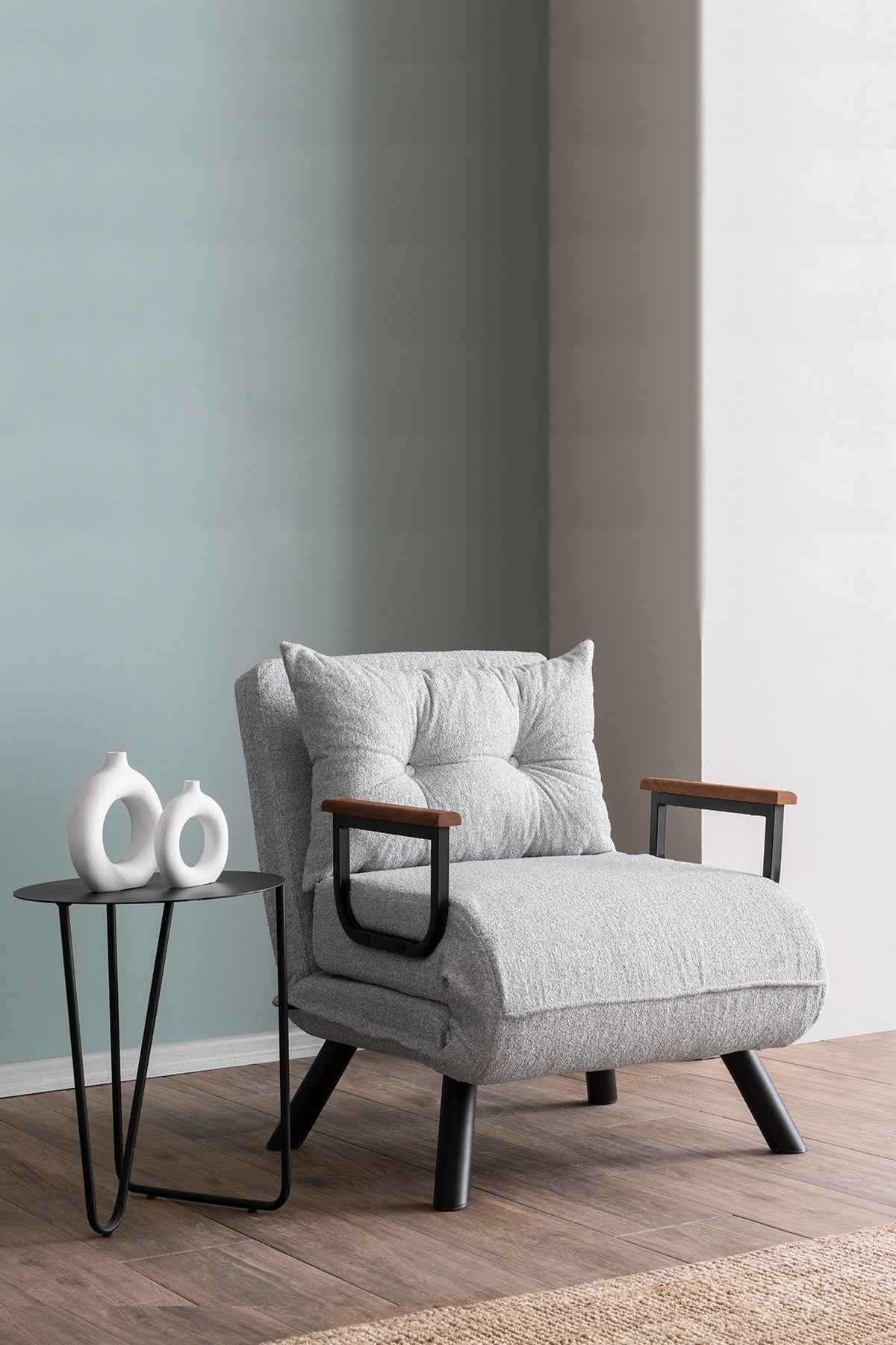 Schlafsessel Sando Grau Teddystoff