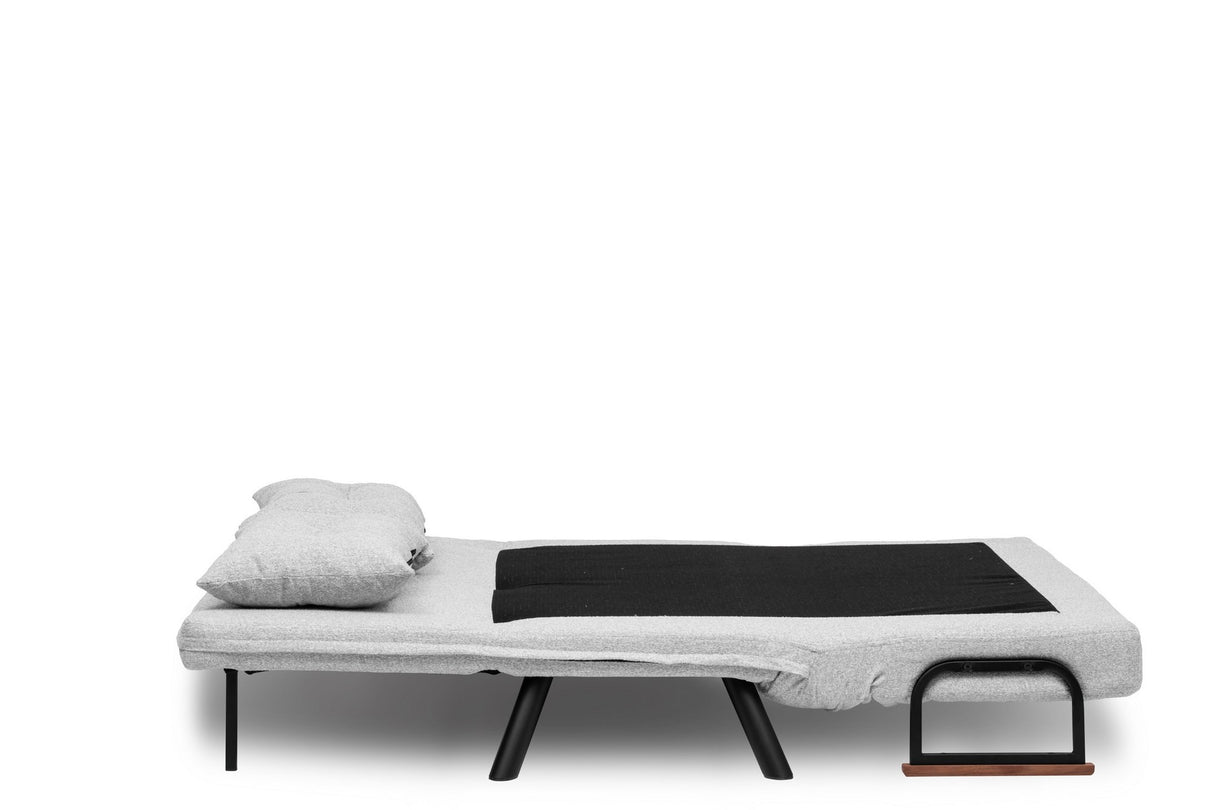 Schlafsofa Grauer Bouclé-Zweisitzer – Sando