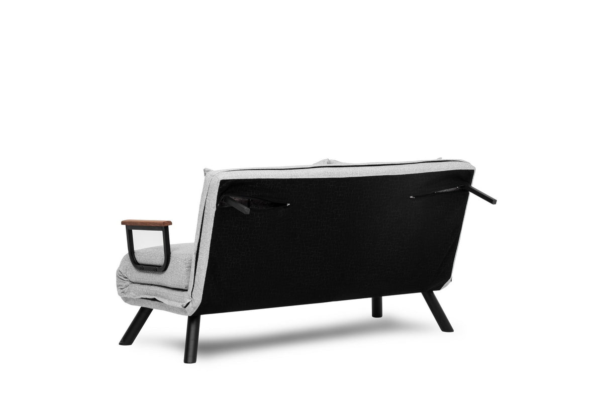 Schlafsofa Grauer Bouclé-Zweisitzer – Sando