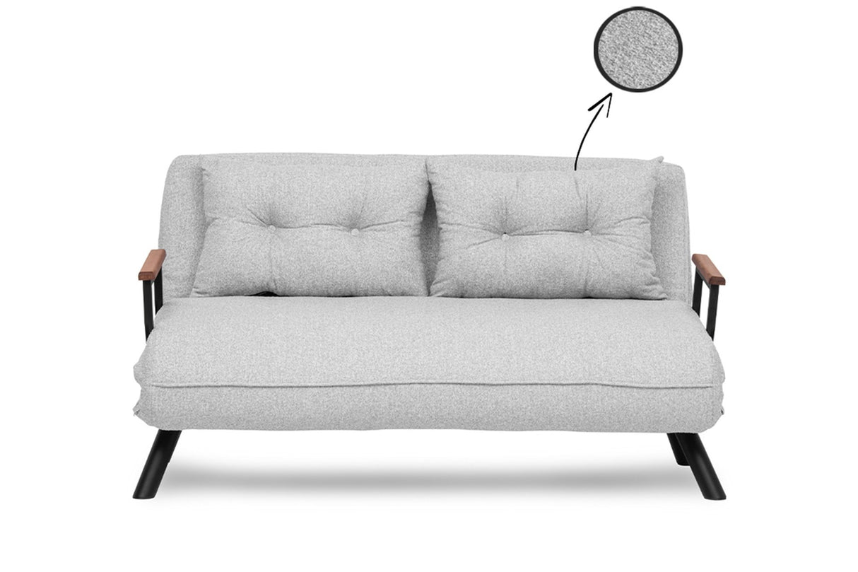 Schlafsofa Grauer Bouclé-Zweisitzer – Sando