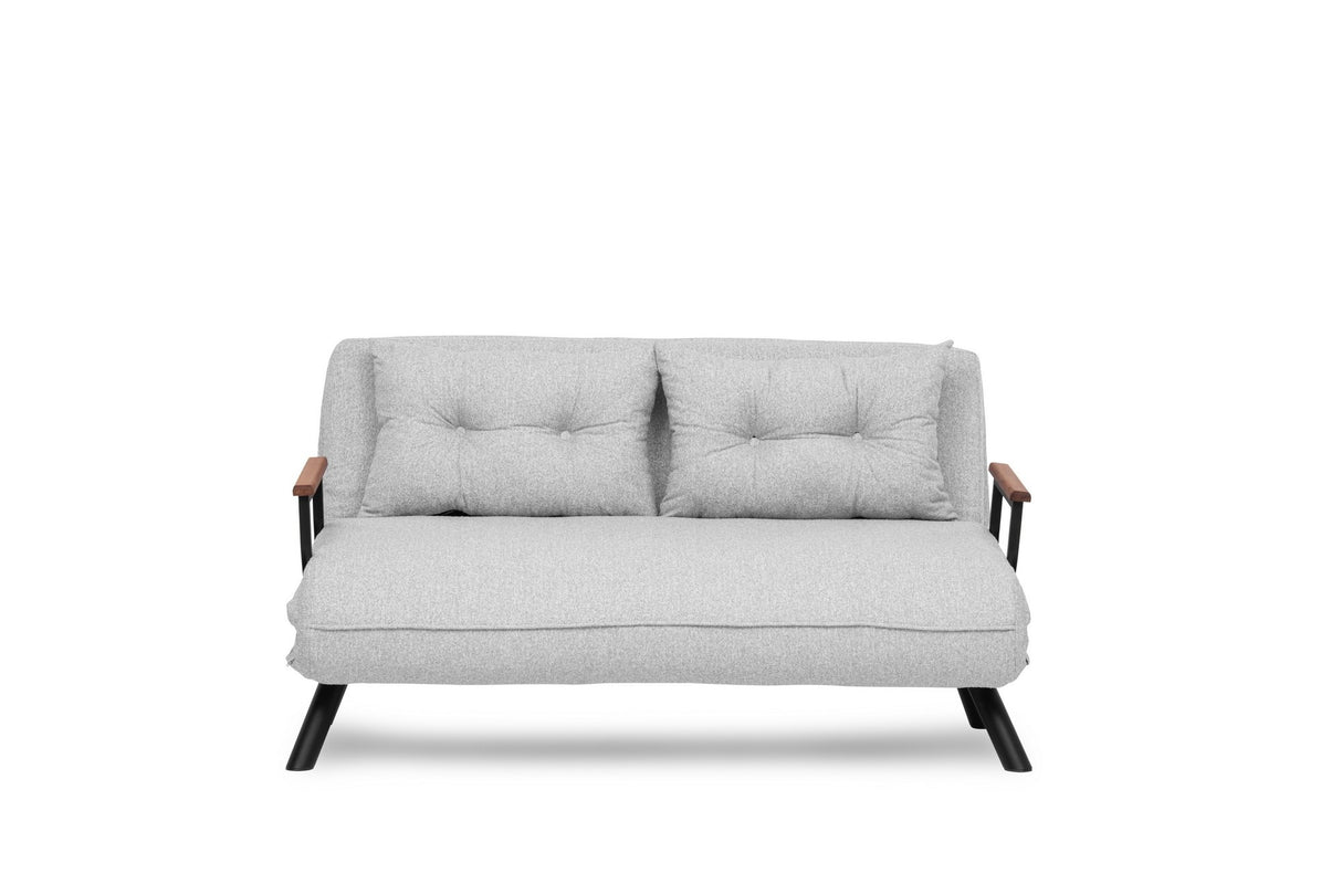Schlafsofa Grauer Bouclé-Zweisitzer – Sando