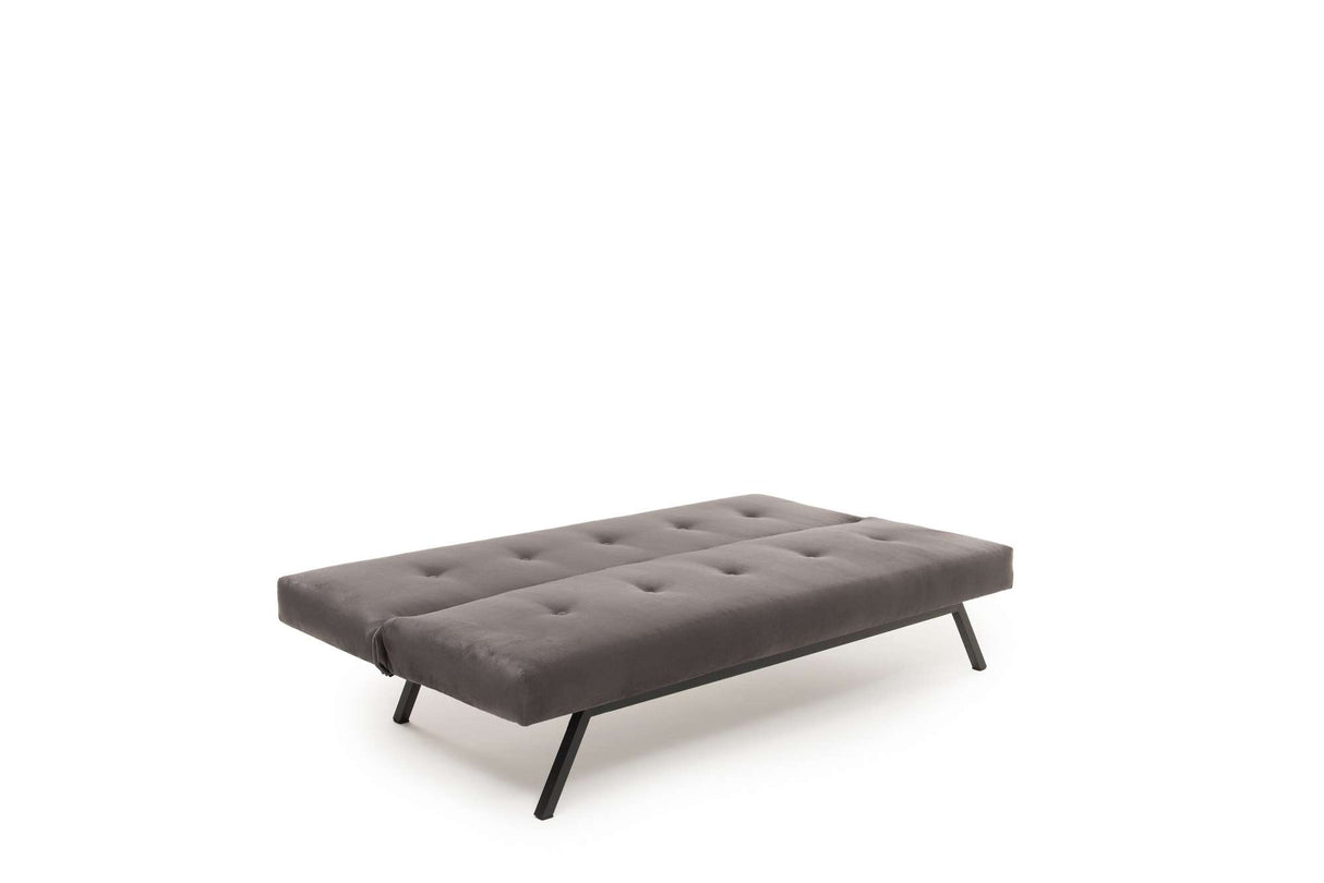 3-Sitzer Schlafsofa Zoly Grau Stoff - 180 cm - Ohne Armlehnen - Gepolstert