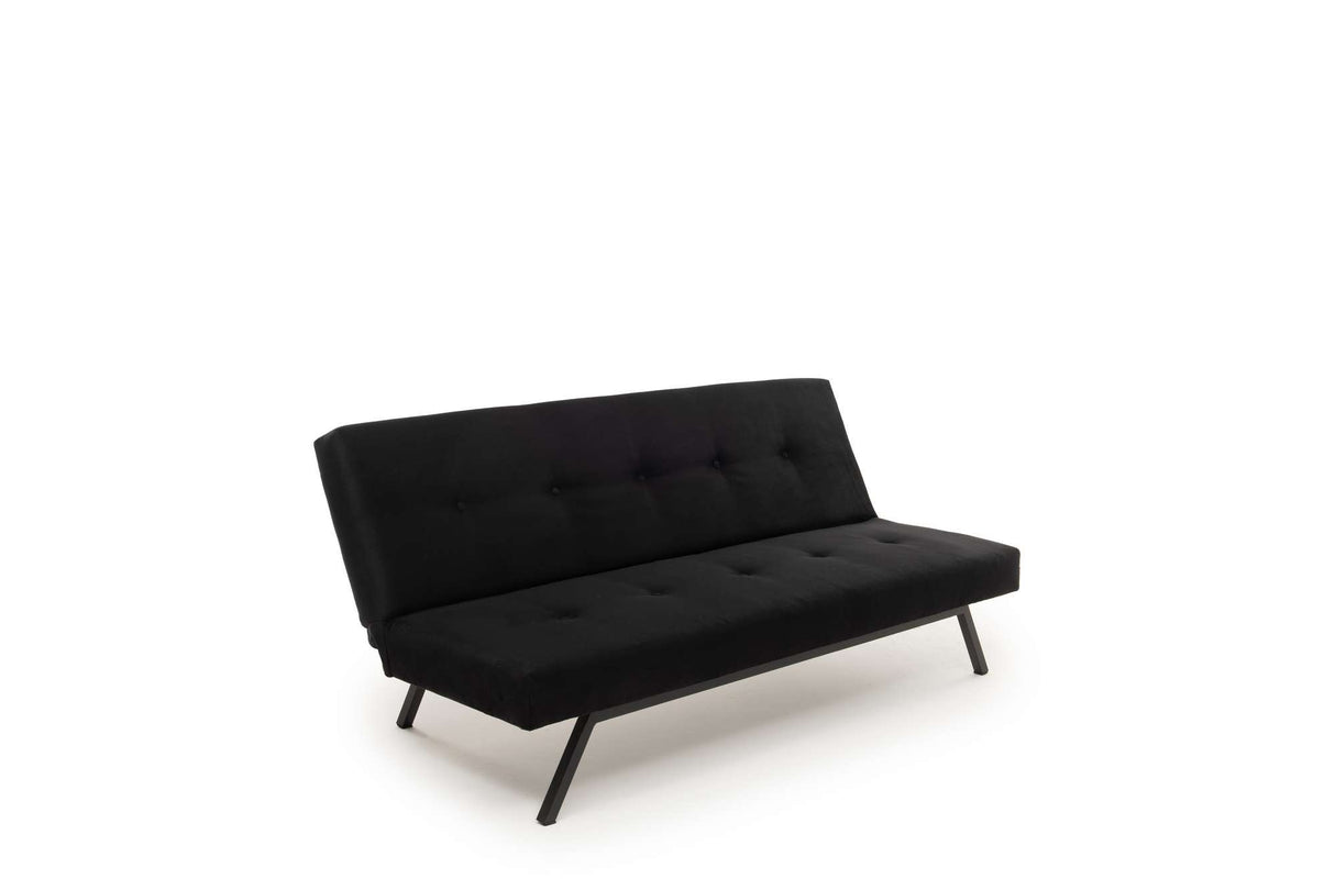 3-Sitzer Schlafsofa Zoly Schwarz Stoff - 180 cm - Ohne Armlehnen - Gepolstert