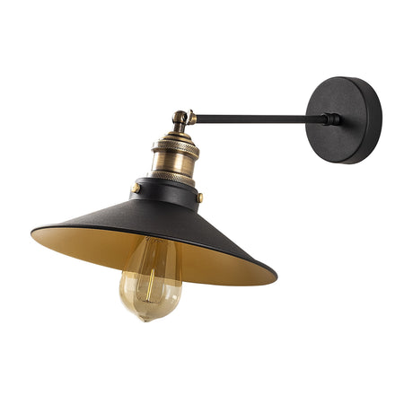 Wandleuchte Schwarz Gold Metall Schmiede