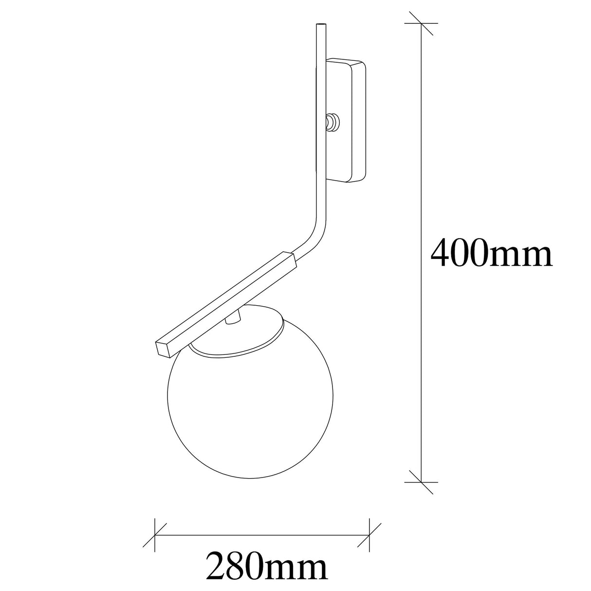 Wandlampe Schwarz Glas Crux