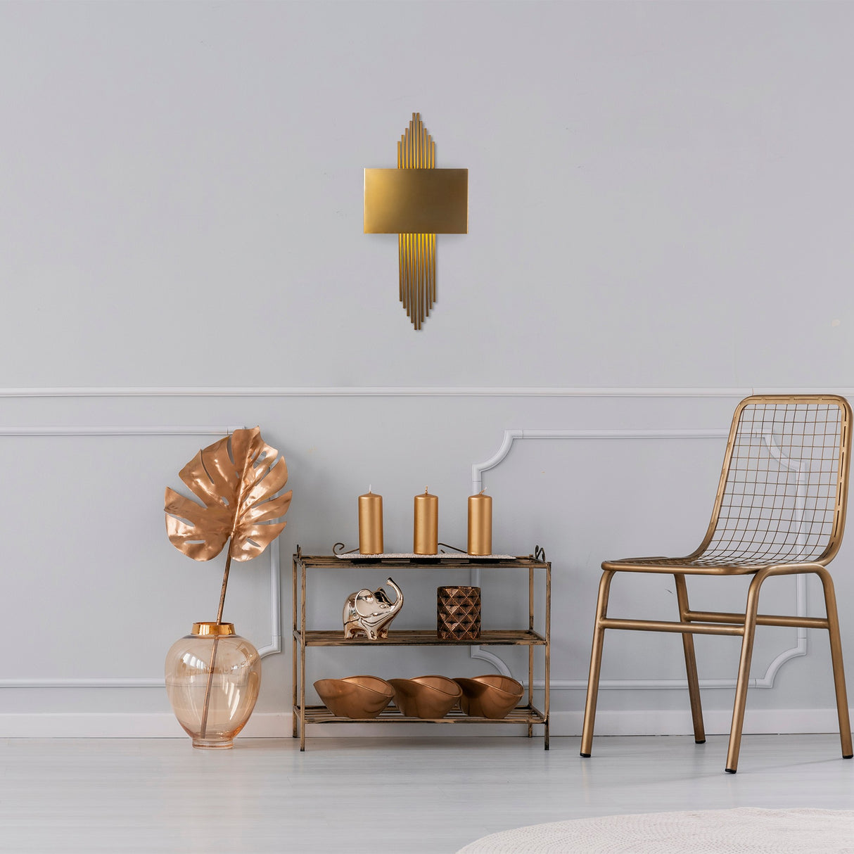 Wandleuchte bronzefarbenes Metall Andes