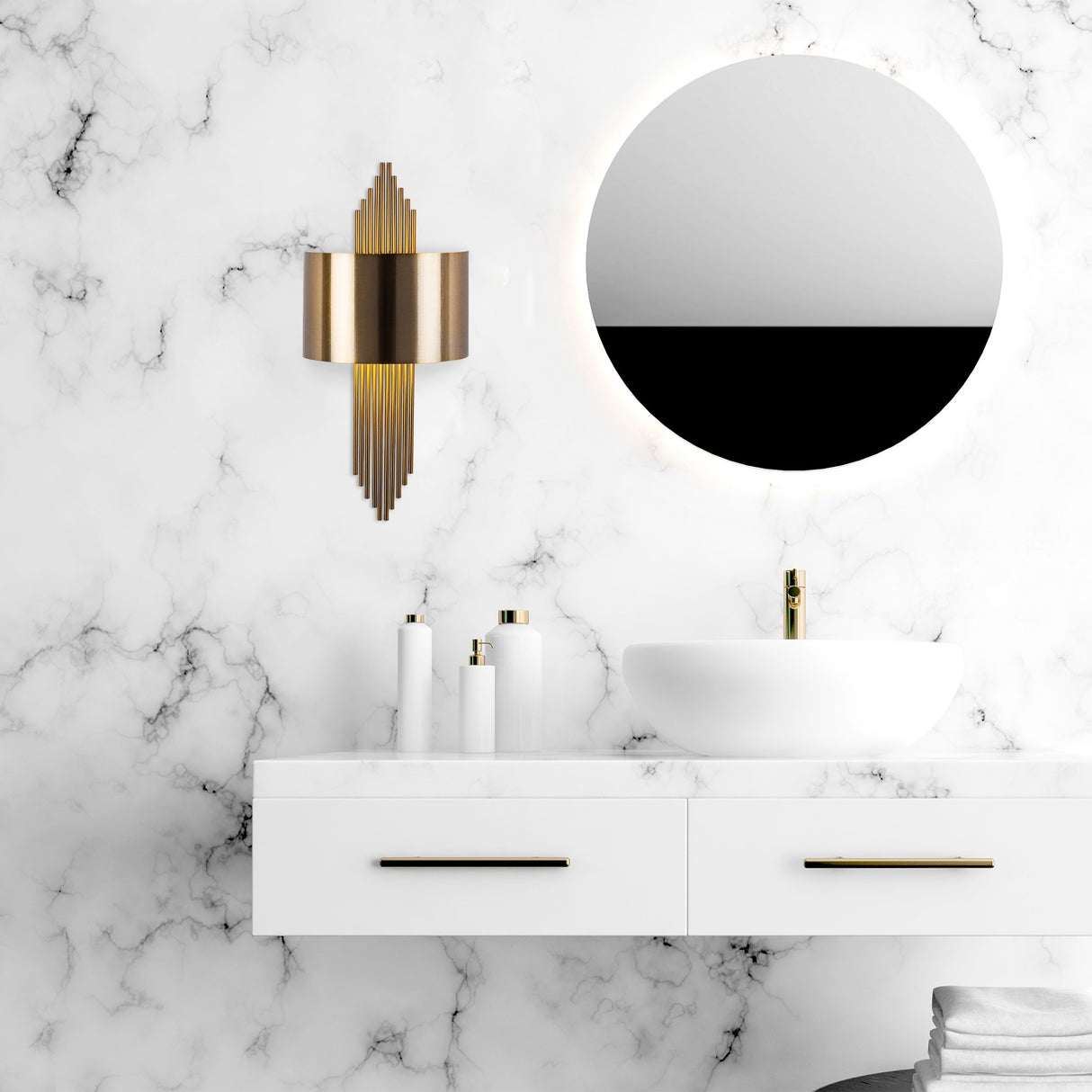 Wandleuchte 1-flammig Bronze Gold Metall Andes