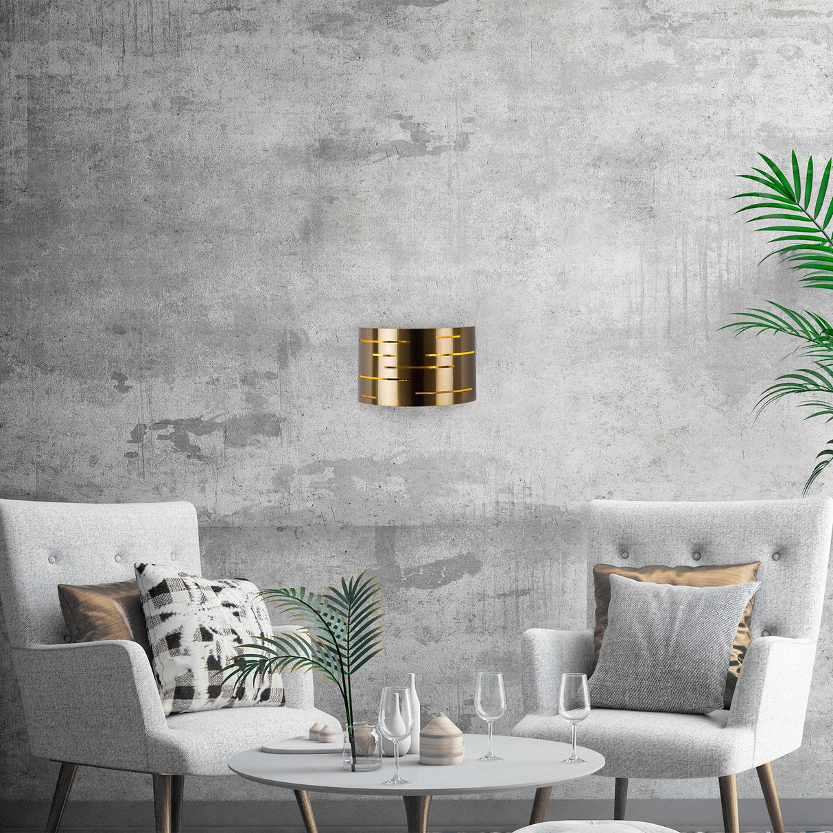 Wandleuchte 1-flammig bronzefarbenes Metall Mesa