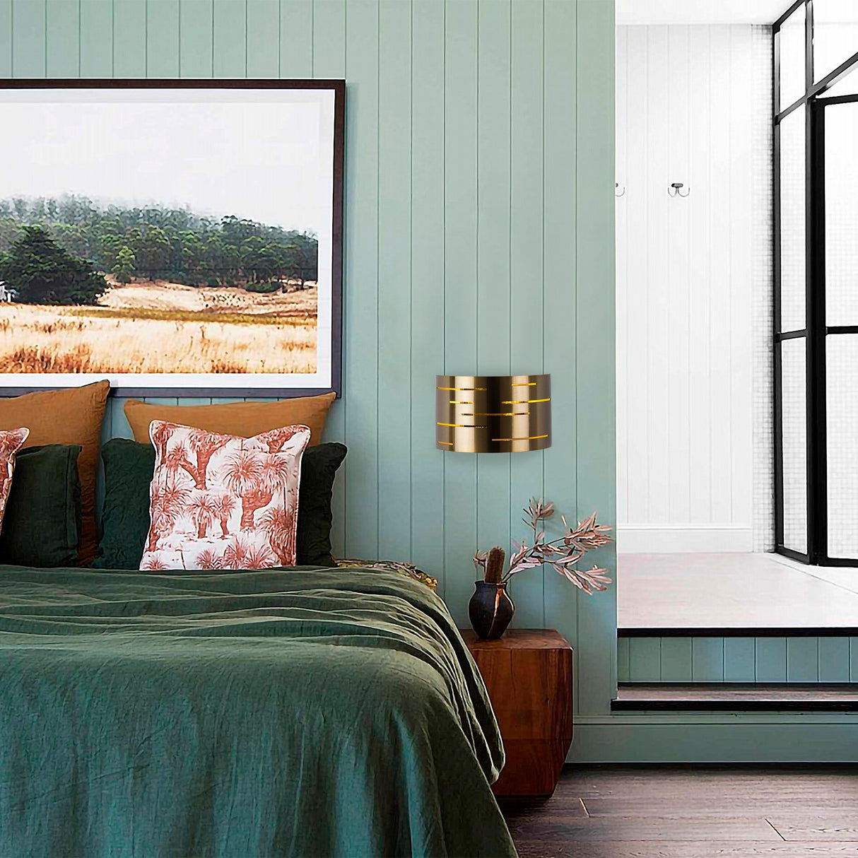 Wandleuchte 1-flammig bronzefarbenes Metall Mesa