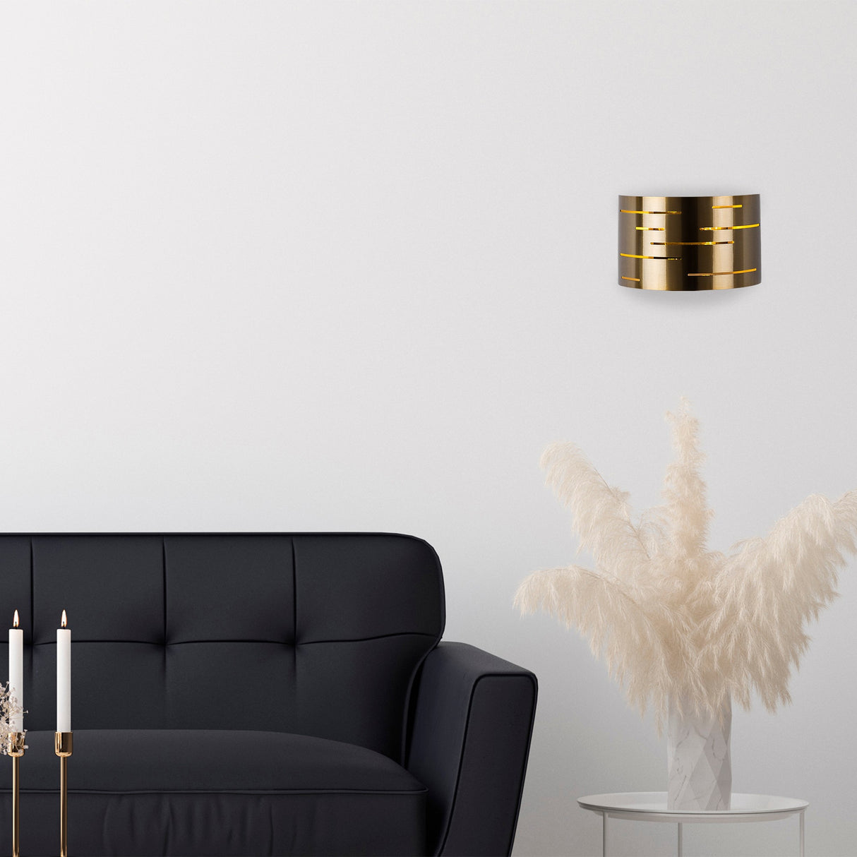 Wandleuchte 1-flammig bronzefarbenes Metall Mesa