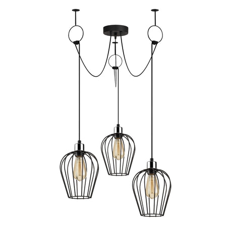 Deckenlampe 3-flammig Verstellbar Schwarz Metall Predator