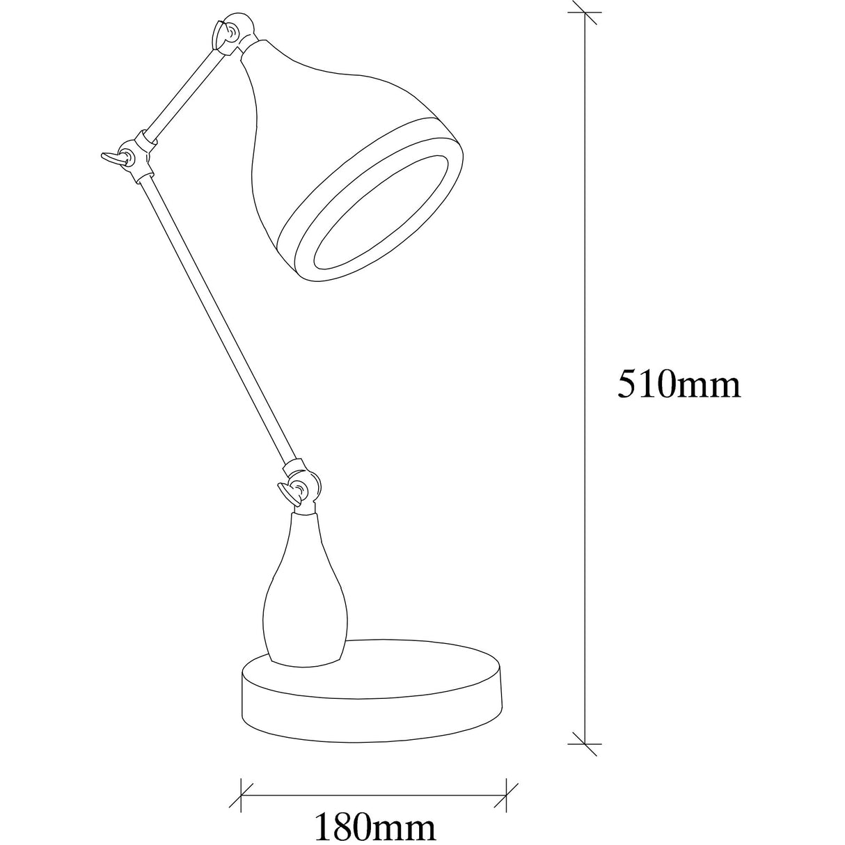 Tischlampe Schwarz Kupfer Metall Griff