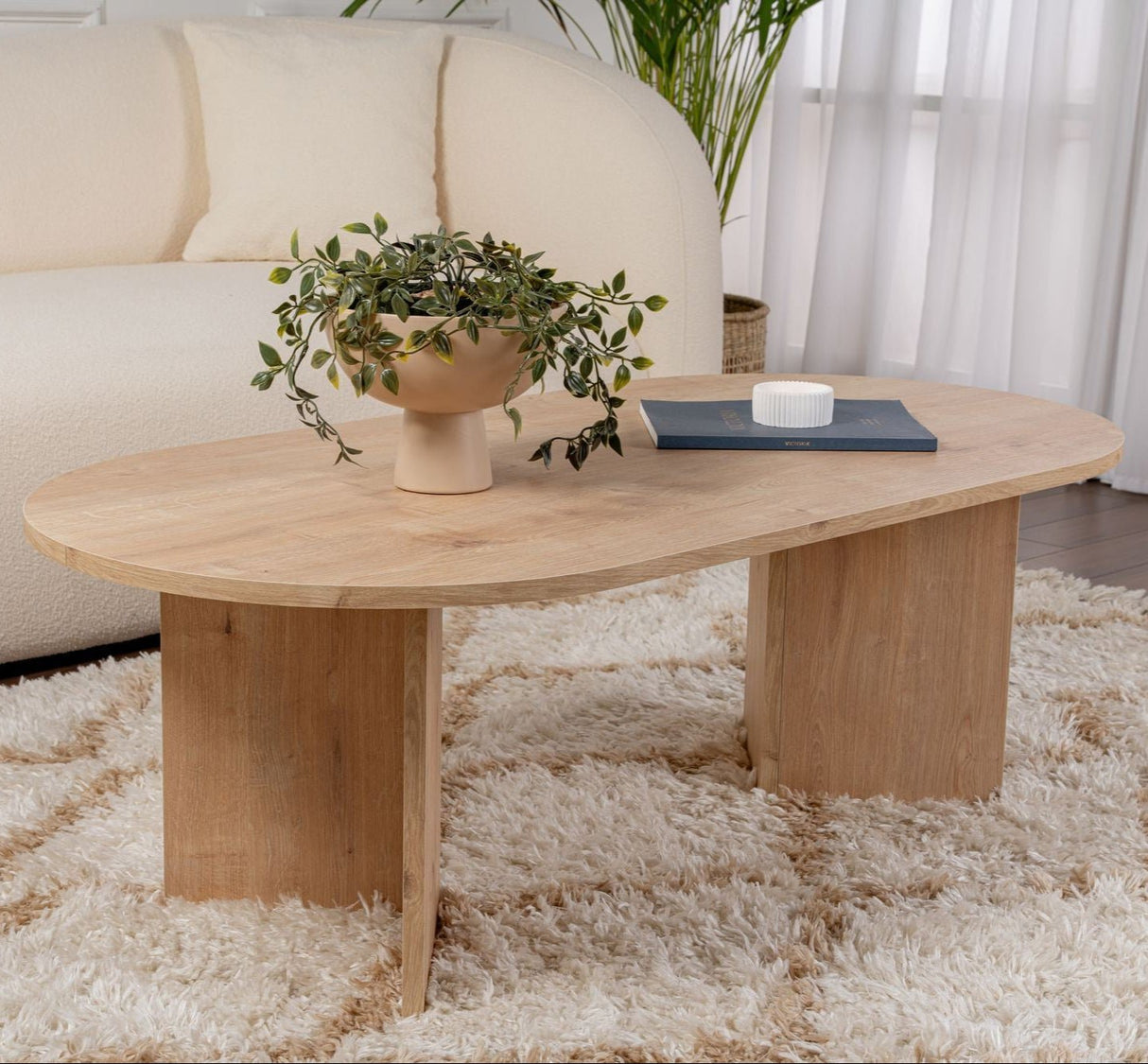 Ovaler Couchtisch Sapphire Eichenholzoptik Sabla - 119x60