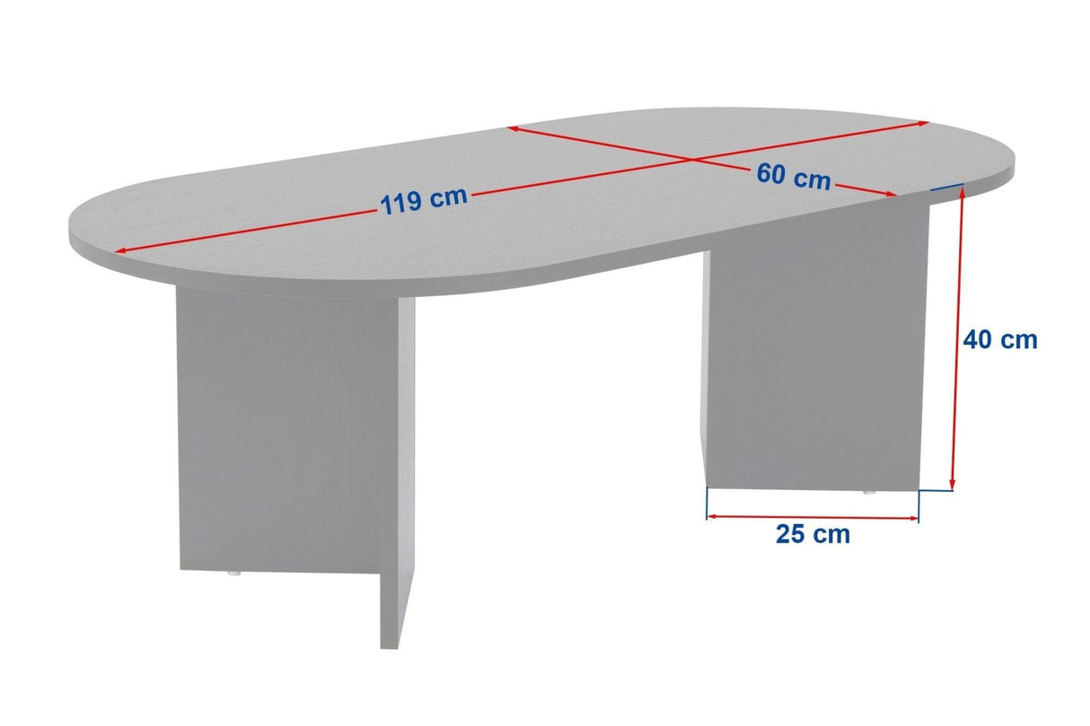 Couchtisch Walnussweiß Melamin Bogenform Koda 119x60 cm