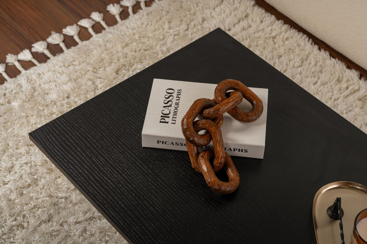 Rechteckiger Couchtisch Siban Schwarz Holzoptik - 119x60 cm