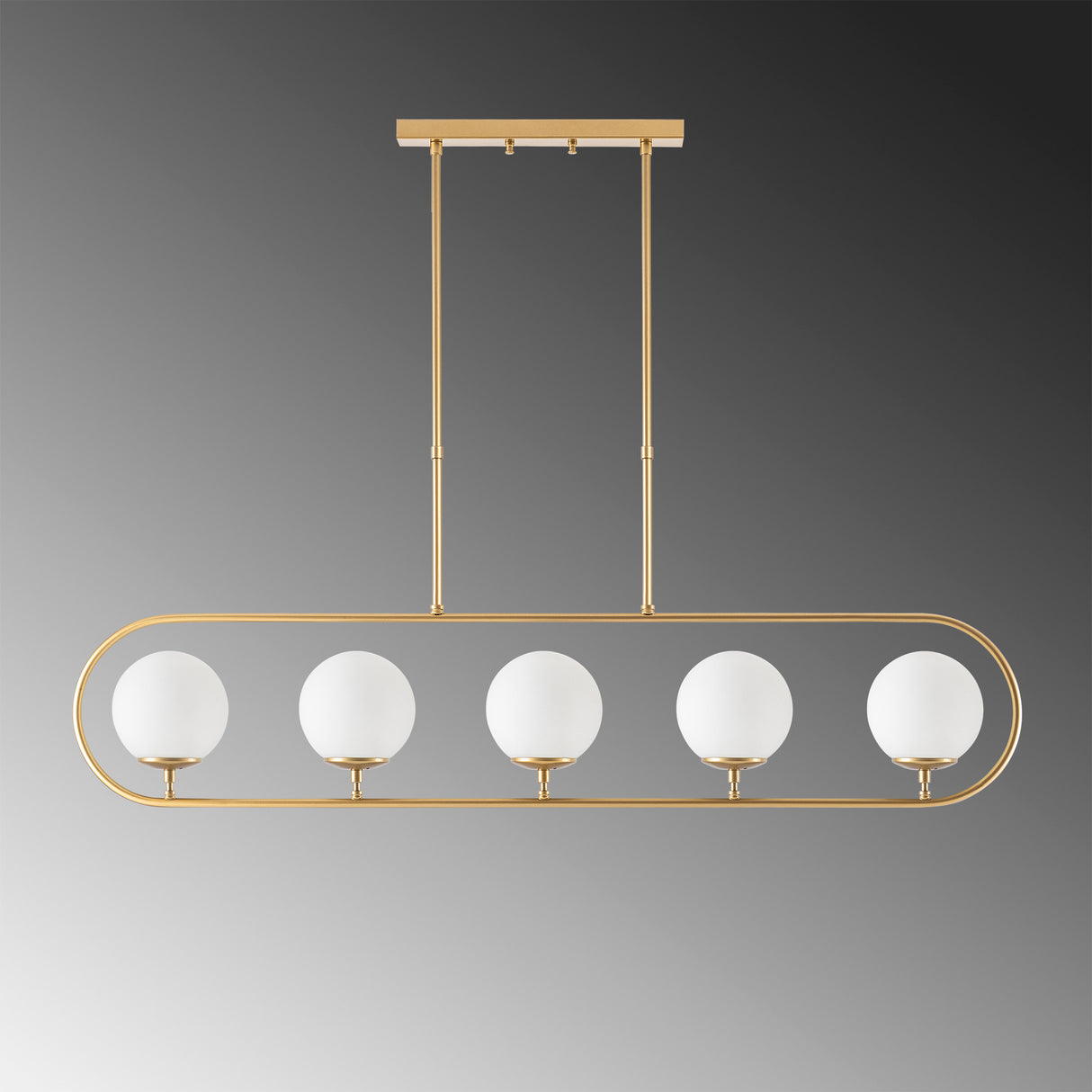 Hängelampe 5-flammig Gold Beige Glas Lucent