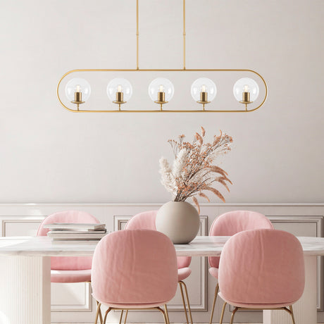 Hängelampe 5-flammig Gold Klar Glas Lucent