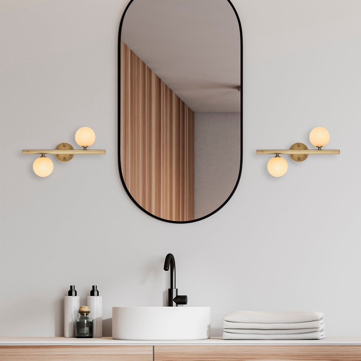 Wandleuchte Gold Glas Helios