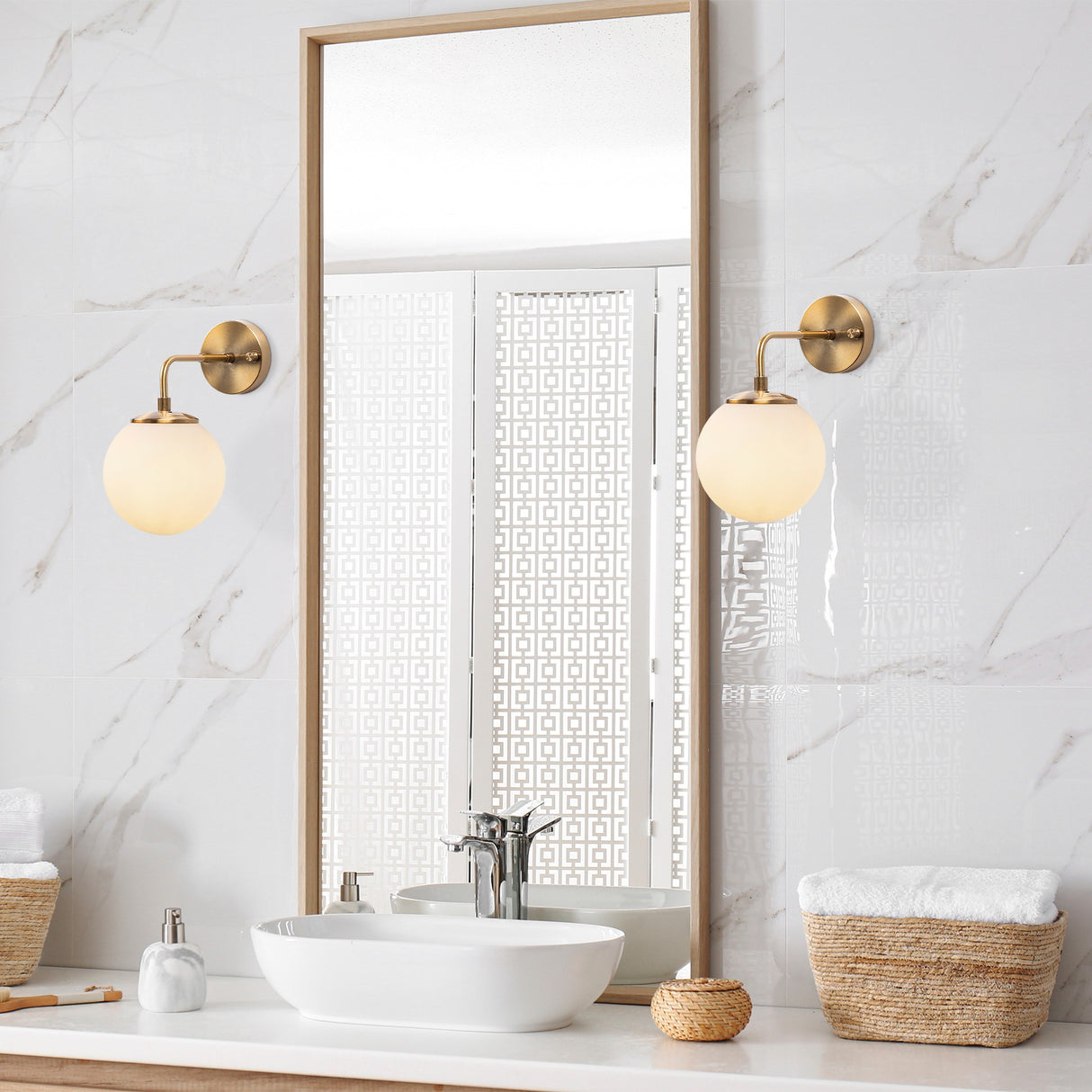 Wandleuchte Bronze Glas Brim