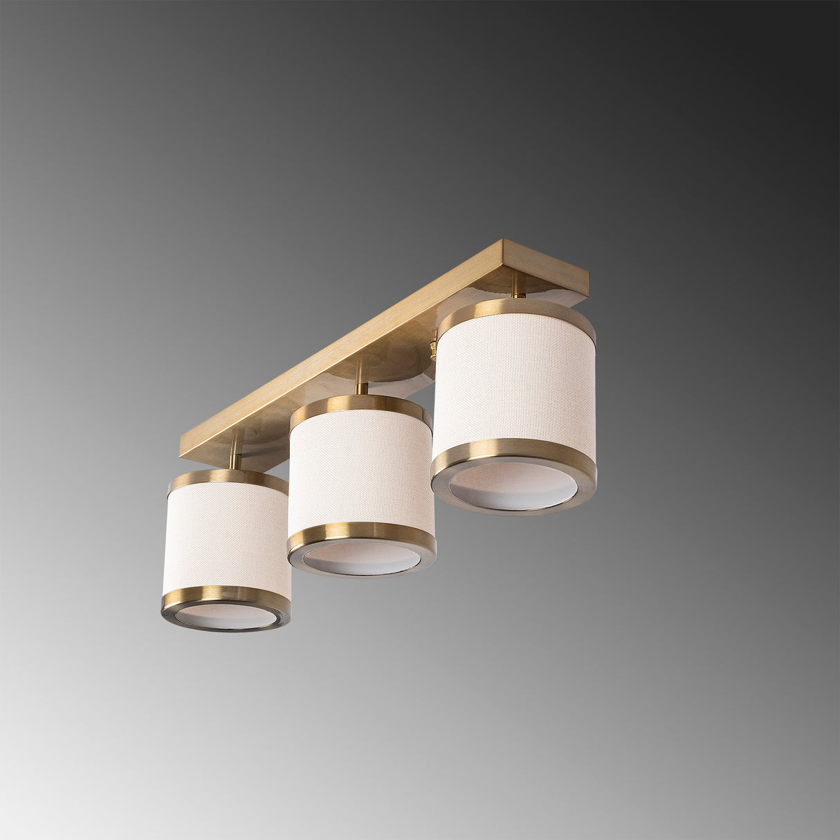 Deckenlampe 3-flammig Bronze Stoff Frost